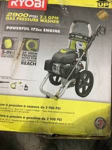 2,900 PSI 2.3-GPM Gas Pressure Washer by RYOBI not used