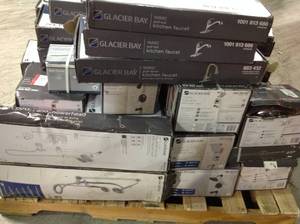 PALLET OF ASSORTED FAUCTS AND ASSESSORIES BY GLACIER BAY CUSTOMER RETURNS SEE PICTURES