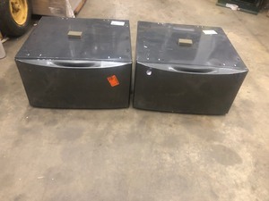 set of 2 Electrolux 15 in. Laundry Pedestal with Storage Drawer in Titanium