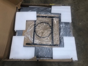 28 in. Square Gas Firepit with Steel Top by Hampton Bay in good conditions