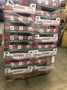 Pallet with Christmas tree stand and hanging Belts no used