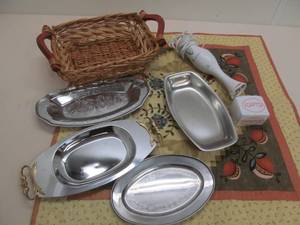 center piece, trays, blender