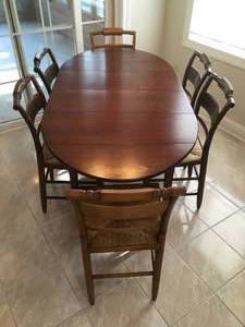 lot 19 image: Hitchcock Cherry Dining Table & Six Chairs