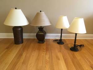 lot 79 image: Four Tabletop Lamps