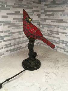lot 98 image: Stained Glass Cardinal Lamp