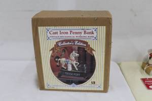 lot 10 image: Monogram Trick Pony Cast Iron Penny Bank Vintage Mechanical Working Bank 70261