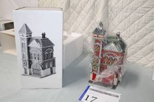 lot 17 image: Department 56 Red Brick Fire Station from The Heritage Village Collection Christmas In The City Series #5536-0