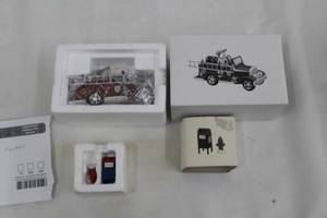 lot 59 image: Lot of (2) Department 56 Mail BoxFire Hydrant Handpainted Metal from The Heritage Village Collection #5517-4, City Fire Dept. Fire Truck from The Heritage Village Collection #5547-6