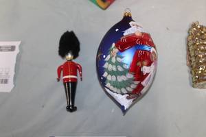 lot 171 image: Christopher Radko Collection Ornaments - British Soldier, Santa Claus
