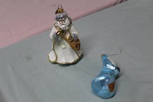 lot 164 image: Lot of (2) Christopher Radko Collection Ornaments - White Wizard, Blue Wizard