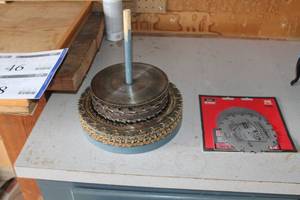 lot 46 image: Circular Saw Blades with Stand