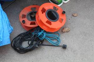 lot 93 image: Lot of (2) Power Cord Reel with Extension Cord