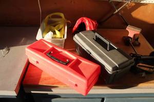 lot 127 image: Ratchet Straps, Plastic Tool Boxes (x2)