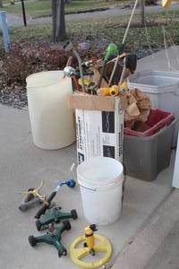 lot 86 image: Lot of (1-Box&1-Bucket) Sprinklers, Water Wands, IrrigationSprinkler Parts