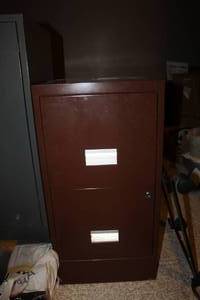 lot 158 image: File Cabinet 2-Drawer with Rolling Stand