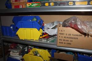 lot 216 image: Cover Plates, Masonry Tools, Wire Strippers, Misc. Electrical Parts