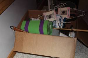 lot 232 image: Lights, Hooks, Pot Lit Holders, Shelf Paper, Misc. Household Goods