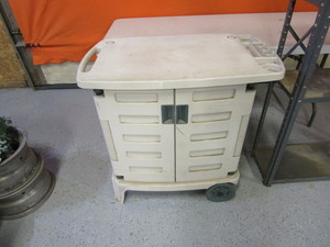 lot 46 image: Garage Shelving & Garden Cart
