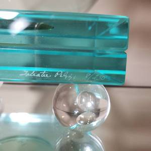 Stunning Signed Glass Vase Sculpture