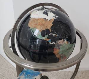 Stunning Black Onyx Gemstone Globe with Stand