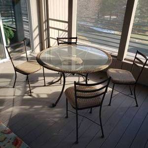 Wrought Iron Frame Patio Set A