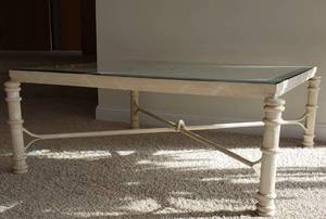 Iron Frame Glass Coffee Table