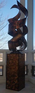Haziza Signed Metal Modern Art Sculpture