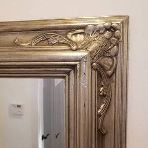 Handsome Silver Contemporary Entry Mirror
