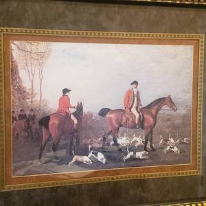 Handsome English Hunt Scene Print  Beginning the Hunt