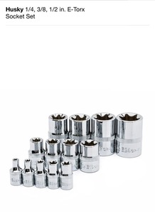 lot 15 image: HUSKY 14, 38, 12 IN. E-TORX SOCKET SET & HUSKY 12 IN. DRIVE DEEP SAE IMPACT SOCKET SET (11-PIECE) OPEN BOX BUT COMPLETE SEE PICS
