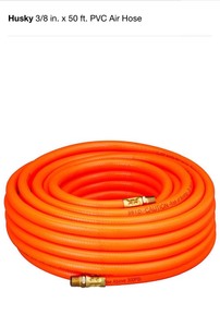 lot 16 image: HUSKY 38 IN. X 50 FT. PVC AIR HOSE & HUSKY 14 IN. X 50FT. POLYURETHANE AIR HOUSE SEE PICS