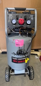 lot 23 image: HUSKY 20 Gal. Vertical Electric-Powered Silent Air Compressor OPEN BOX TOOL-ONLY TESTED SEE PICS