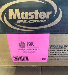 lot 26 image: MASTER FLOW 4 IN. X 35 FT. INSULATED FLEXIBLE DUCT R6 SILVER JACKET NOT USED SEE PICS