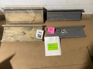 lot 37 image: DEL HUTSON DESIGNS RUSTIC LUXE 24 IN. W X 10 IN. D GRAY FLOATING DECORATIVE SHELVES (SET OF 2) NOT USED SEE PICS