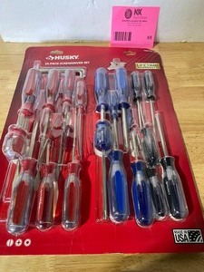 lot 65 image: HUSKY HARD HANDLED SCREWDRIVER SET (25-PIECE) OPEN BOX COMPLETE SEE PICS