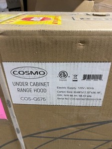 lot 83 image: COSMO 30 in. Ducted Under Cabinet Range Hood in Stainless Steel with Touch Display, LED Lighting and Permanent Filters NOT USED SEE PICS