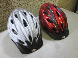 lot 98 image: 2 Bell Bicycle Helmets Both Adult 8...