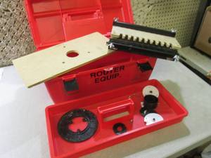 lot 147 image: Tool Box with Router Accessories  D...