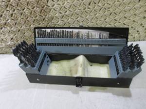 lot 159 image: Drill Bit Organizer Set in Metal Bo...