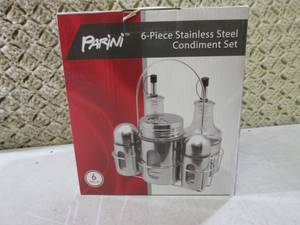 lot 190 image: Parini 6-Piece Stainless Steel Cond...