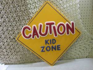lot 197 image: Caution Kid Zone Sign  23 14 x 23...