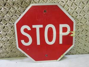 lot 201 image: Metal Stop Sign 12 x 12  FS...
