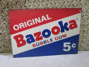 lot 202 image: Original Bazooka Bubble Gum Tin Sig...