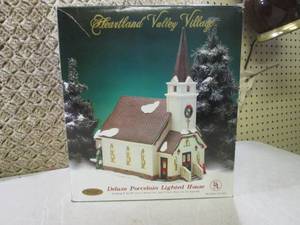 lot 213 image: Deluxe Porcelain Lighted House  D-2...