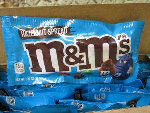 lot 279 image: Box of 24 Bags Hazelnut Spread M&M...