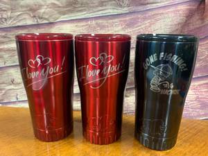 Lot of 3 New Silver Buffalo 188 Stainless Insulated 20oz Mug Tumbler