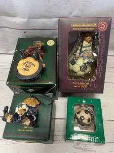 3 Soccer & 1 Hockey Boyds Bears Ornaments