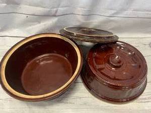 Vintage Stoneware Bean Pot UAS
