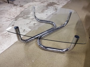 VintageMid Century Glass Top Coffee Table