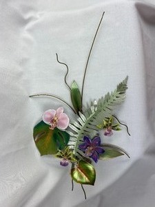 Bovano Enameled Wall Sculpture - Beautiful floral design